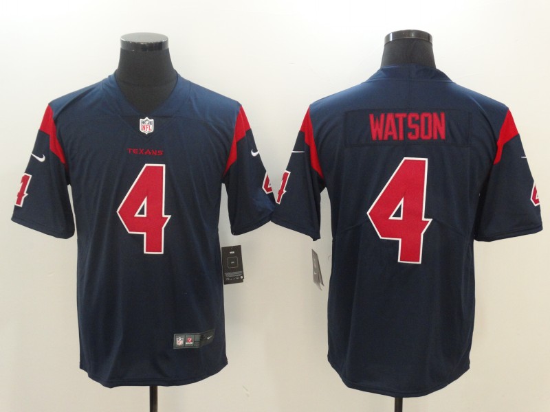 Men Houston Texans 4 Watson Blue Nike Vapor Untouchable Limited NFL Jerseys